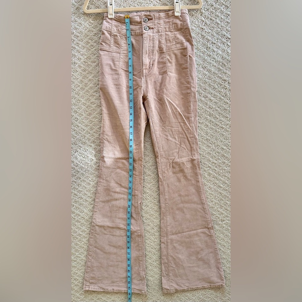 Free People High Rise Corduroy Flare Pants – Beige / Sand – Size 25 - Picture 4 of 7